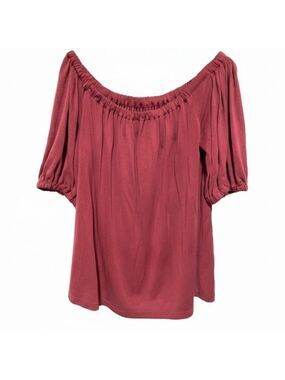 LOFT Off Shoulder Top XXS Dusty Rose Soft Modal Blouse Draped Romantic Spring